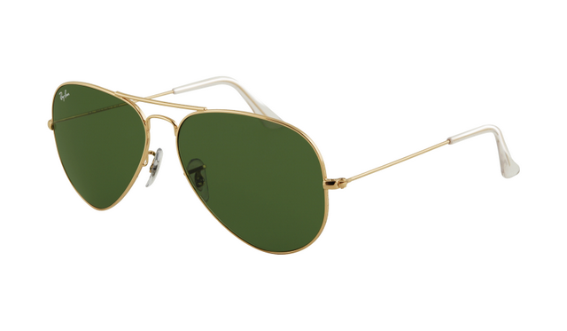 ray ban rb3025 aviator sunglasses gold frame crystal green lens
